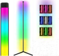 LAMPA Podłogowa Stojąca nowoczesna do salonu LED NAROŻNA RGB PILOT 140 CM