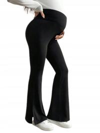 SHEIN SPODNIE CIĄŻOWE DAMSKIE CZARNE ELEGANCKIE DZWONY 44 ŁYJ