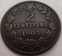 1050 - Włochy 2 centesimi, 1905