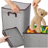 KOSZ NA PRANIE ZABAWKI BIELIZNE DUŻY SKŁADANY ZAMYKANY 2SZT. 80L ORGANIZER
