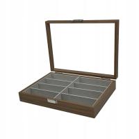 Ulepszone pudełko ekspozycyjne na okulary przeciwsłoneczne 8 slotów, etui do przechowywania okularów z drewna