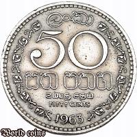 50 CENTÓW 1963 SRI LANKA