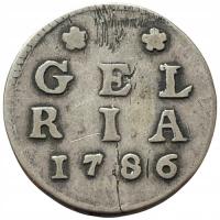 49628. Geldria - 2 stuivery - 1786r. - Ag (1,43g/19mm)