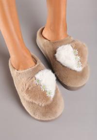 Born2be темно-бежевые женские тапочки