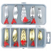 Błystka wahadłowa ZESTAW BŁYSTEK WAHADŁOWYCH 10 sztuk OKOŃ PSTRĄG SZCZUPAK