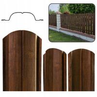 Klara Sztacheta Metalowa Ogrodzeniowa Ocynkowana Dwustronna Orzech Próbka