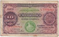 14.hy.Mozambik, 10 Centavos 1914, P.56, St.3+