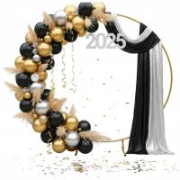 Złote koło stojak na balony stelaż metalowy łuk sylwester dekoracja 200 cm