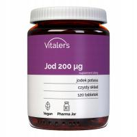 Jodek Potasu Jod 120 tabletek Czysty skład Vitalers Wsparcie tarczycy
