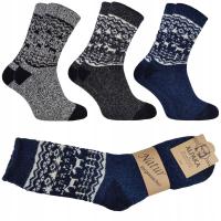 3X SKARPETY WEŁNIANE ALPAKA GRUBE CIEPŁE DŁUGIE Z WEŁNY ALPAKI