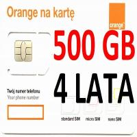 INTERNET NA KARTĘ STARTER ORANGE FREE 500 GB PONAD 4 LATA SIM i E-SIM