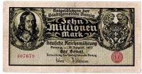Banknot, Wolne Miasto Gdańsk 10 000 000 marek 1923