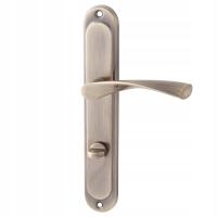 klamka do drzwi długi szyld ROMA łazienkowa WC patyna (stare złoto)