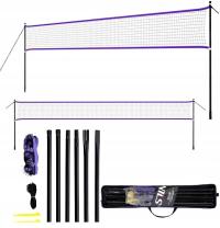 Siatka Do Badmintona Siatkówki Gry W Tenisa Przenośna Stelaż Wytrzymała 6 M