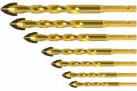 СВЕРЛА ДЛЯ СТЕКЛЯННОЙ ПЛИТКИ КЕРАМОГРАНИТ СВЕРЛО 3-12 ММ 7 ШТ ШЕСТИГРАННЫЙ 1/4 