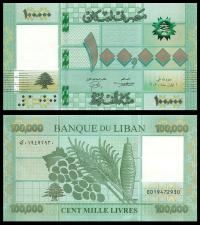 LIBAN 100000 Livres 2020 P-95d UNC