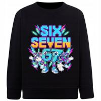 BLUZA DZIECI ŚMIESZNE SIX SEVEN BAWEŁNA NADRUK PREZENT 128-134 W1109