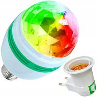 Диско-шар, вращающаяся лампа, полноцветный светодиодный диско-проектор RGB, адаптер