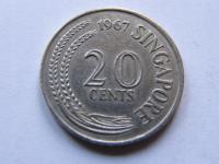 SINGAPUR SINGAPURA 20 CENTS 1967 ROK !!!!!!!! 1746
