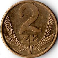 2 zł złote 1988 z obiegu piękna