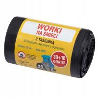 Worek na śmieci domowy 45l uniwersalny bardzo gruby bardzo trwały 40 sztuk