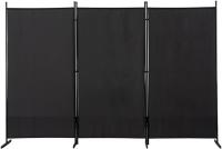 Parawan Mingone XL 3-panelowy czarny 260 x 176 cm