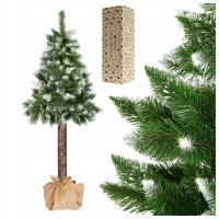 CHOINKA SZTUCZNA 140 NA PNIU PIĘKNA SOSNA DIAMENTOWA GĘSTA OŚNIEŻONA GRATIS