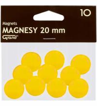 Plastikowe MAGNESY na lodówkę tablice 20mm żółte 10szt GRAND