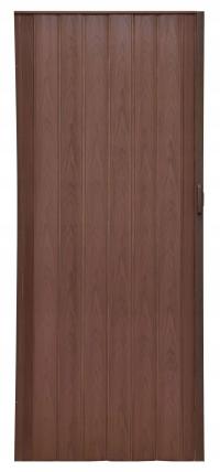 DRZWI HARMONIJKOWE PRZESUWNE ŁAMANE WEWNĘTRZNE PCV WENGE 004 SLIM 80 cm