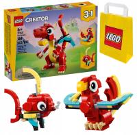 Zestaw Prezent Klocki LEGO Creator 31145 Czerwony Smok 3w1 Papuga 6+ Torba