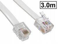 Kabel telefoniczny VOICE/SERIAL 6P6C/RJ12-6P6C/RJ12 revers biały 3m