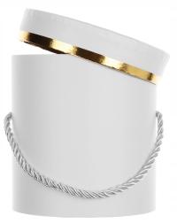 FLOWER BOX PUDEŁKO NA KWIATY PREZENT BIAŁY ZŁOTY