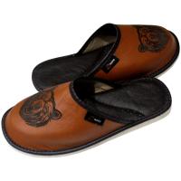 МУЖСКИЕ ТАПОЧКИ ДОМАШНИЕ ТАПОЧКИ ДАНТЕ КОЖА МЕДВЕДЬ ПОДАРОК