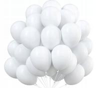 DUŻE Balony BIAŁE 30cm KOMUNIA ŚW CHRZEST 50 szt