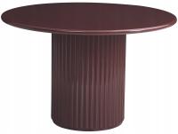 Stół okrągły do jadalni Prinise 120 cm bordowy wysoki połysk