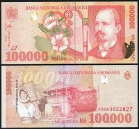 $ Rumunia 100000 LEI P-110 UNC 1998