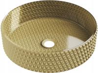 MEXEN AURA SZKLANA UMYWALKA NABLATOWA 39 x 39 CM ZŁOTA