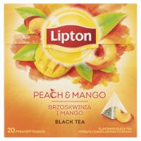 Lipton Herbata czarna aromatyzowana Brzoskwinia Mango piramidki 20 szt. 36g
