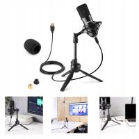 Mikrofon pojemnościowy USB STUDYJNY TRIPOD stołowy podcast YOUTUBE