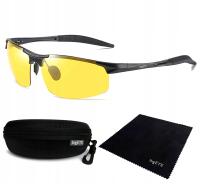 OKULARY POLARYZACYJNE DO JAZDY NOCĄ DLA KIEROWCÓW ALUMINIOWE bigEYE ZESTAW