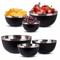 3 x MISKA STALOWA KUCHENNA MISKI NA OWOCE SAŁATKĘ UNIWERSALNA ZESTAW