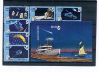 A42792)Kometa Halleya: Gambia 610 - 615** + Bl 21**