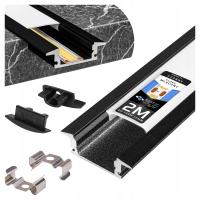 profil LED aluminiowy WPUSZCZANY do TAŚMY Z KLOSZEM 2m uchwyt zaślepka