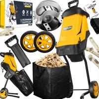 ROZDRABNIACZ ELEKTRYCZNY RĘBAK DO GAŁĘZI 45MM 3600W ZBIORNIK 45L NOŻE PRO