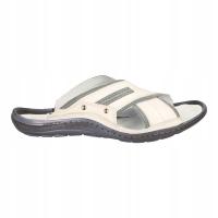 KLAPKI MĘSKIE SKÓRZANE MEDARD BIAŁE POLSKIE