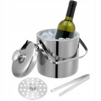 WIADERKO COOLER STALOWY POJEMNIK TERMICZNY NA LÓD 1,3L + SZCZYPCE SITKO