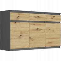 КОМОД 98СМ ШКАФ 3 ЯЩИКА АНТРАЦИТ МИКС ARTISAN