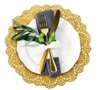 Салфетки золотые под тарелку 36см причастие / под тарелку набор из 50 салфетки