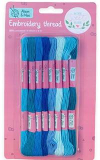 Mulina nici do haftu wyszywania Alison&Mae 8 szt. odcienie niebieskiego