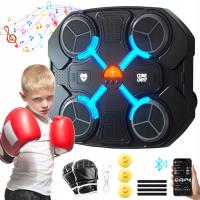 TARCZA BOKSERSKA TRENINGÓWA DLA DZIECI NAŚCIENNY BLUETOOTH LED Z MUZYKĄ
